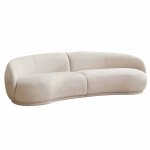 Canap� en tissu beige 3 places l 266 cm - oviala