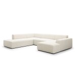 Canap u 5 places angle gauche torino beige