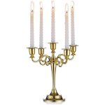 Cand�labres bougeoirs dor�s 5 bras en m�tal bougeoirs 27cm haut bougeoir conique pour mariage f�te danniversai ...