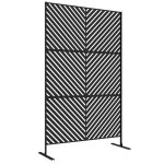Canisse - brise - vue - brande brise - vue jardin 122x198cm noir - s�parateur pi�ce motif triangles acier ...