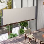Canisse - brise - vue - brande store lat�ral 300x100cm extensible - brise - vue jardin polyester gris ...