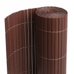 Canisse brise vue en pvc tube platclture protection pour jardin terasse balcon coloris marron fonce ...