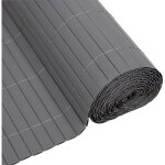 Canisse pvc double face - nature - 19 mm - gris clair - 3 x 15 m