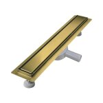 Caniveau de douche 110 cm dor� en acier inoxydable avec siphon 360� anti - odeur et grille pour douche ...