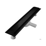 Caniveau de douche 120 cm noir en acier inoxydable avec siphon 360� et syst�me anti - odeur pour douche ...