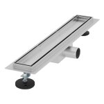 Caniveau de douche en acier inoxydable carrelé 50 cm et siphon set complet argent plat luxebath Caniveau de douche en acier inoxydable carrelé 50 cm et siphon set complet argent plat luxebath