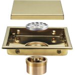 Caniveau de douche carré en acier inoxydable 15 x 15 cm caniveau de douche caniveau de sol avec couvercle ... Caniveau de douche carré en acier inoxydable 15 x 15 cm caniveau de douche caniveau de sol avec couvercle ...