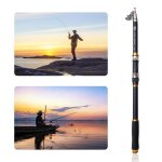 Canne  pche bagged - 2. 1m - 3. 6m portable carbon fibre spinning fishing rods sea river travel fishing ...