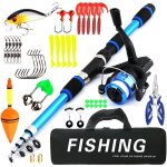 Canne � p�che t�lescopique de 18 m en fibre de carbone avec moulinetsac de transport et accessoires pour ...