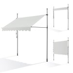 Canopée auvent rétractable beige 3m store manuel balcon exterieur sans percer avec marquise soleil terrasse ... Canopée auvent rétractable beige 3m store manuel balcon exterieur sans percer avec marquise soleil terrasse ...