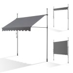 Canopée auvent rétractable gris 3m store manuel balcon exterieur sans percer avec marquise soleil terrasse ... Canopée auvent rétractable gris 3m store manuel balcon exterieur sans percer avec marquise soleil terrasse ...