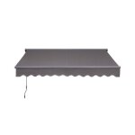 Canope store banne manuel semi coffre gris 3 x 2. 5m ? store rtractable pour terrasse balcon & jardin ...