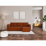 Canopy - canap� dangle r�versible 4 places convertible avec coffre en velours c�tel� - terracotta