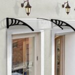 Canopy porte dentrée en pâte auvent 120x75cm en polycarbonate transparent pour une protection optimale ... Canopy porte dentrée en pâte auvent 120x75cm en polycarbonate transparent pour une protection optimale ...
