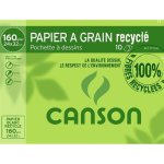 Canson - pochette papier dessin c  grain - 24 x 32 cm - 160g - 10 feuilles - blanc recycl