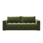 Canterbury - canap� convertible 3 places avec coffre en bouclette vert