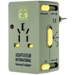 Cao adaptateur de prise universel - kaki et jaune
