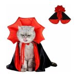 Cape pour animaux - ulisem - rouge et noir - halloween et nol - polyester lger