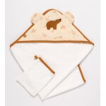 Cape de bain et gant en double gaze de coton et �ponge - orsino