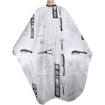 Cape de coiffeur synth�tique graffiti - 1 pi�ce anti - taches col r�glable - blanc - taille unique convient ...
