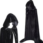 Cape manteau à capuche déguisement halloween vampire 190 cm noir Cape manteau à capuche déguisement halloween vampire 190 cm noir