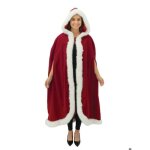 Cape no�l luxe longue avec capuche - ptit clown - 23624 - accessoire d�guisement m�re noel santa claus ...