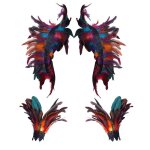 Cape en plumes naturelles pour femme avec poignets et bracelet accessoires de costume dhalloween multicolores ...