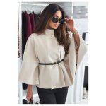 Cape poncho beige femme