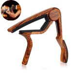 Capodastre en bois de noyer pour guitare - compatible avec acoustique lectrique et ukull avec mdiateurs ...