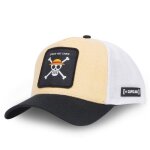 Capslab casquette one piece jolly roger homme - trucker - filet souple - noir beige blanc - visière arrondie ... Capslab casquette one piece jolly roger homme - trucker - filet souple - noir beige blanc - visière arrondie ...