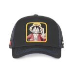 Capslab casquette one piece luffy homme - trucker - filet rigide - noir bleu rouge - visi�re arrondie ...