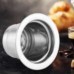 Capsule de caf rutilisable rechargeable dacier inoxydable compatible pour la machine de caf de nespresso ...