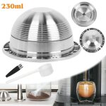 Capsules filtrantes  caf rutilisables rechargeables en acier inoxydable de 230 ml pour nespresso vertuo ...