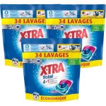 Xtra total - lot de 3 pack de capsules de lessive - trio - caps - 4 plus 1 - original