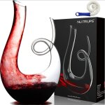 Carafe � d�canter en forme de cygne - dok - verre souffl� � la main - sans plomb - 12l - brosse de nettoyage ...