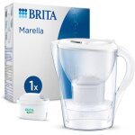 Carafe filtrante brita - marella blanche - capacit 2, 4l dont 1, 4l d'eau filtre - 1 cartouche maxtra ...
