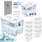 Carafe filtrante distributeur deau filtr�e aquafloow - inclus 8 cartouche filtrante aquafloow