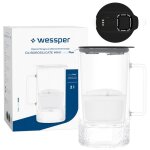 Carafe filtrante en verre - wessper d4 borosilicate mini - 2 l + 1 filtre type aquamax - compteur led ...
