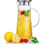 Carafe en verre de 15 litre avec couvercle pour th glac eau chaude eau froide th glac vin caf lait ...