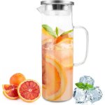 Carafe en verre de 15 litre transparent et rsistant chaleur bouteille carafe eau cruche en verre avec ...