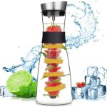 Carafe en verre1. 2 litres pichet � eau en verre couvercle en inoxydablepour th� glac� boisson maison ...