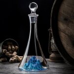 Carafe � vin en cristal de luxe avec cascade bleue iceberg int�gr�e a�rateur � vin sans plomb avec bouchon ...