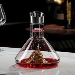 Carafe  vin rouge iceberg avec arateur verre cristal 1500 ml acier inoxydable bec verseur anti - gouttes(dor ...