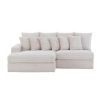 Cardiff - canap� dangle 3 / 4 places assise profonde en velours c�tel� beige