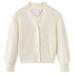 Cardigan b�b� - vidaxl - 100% coton - col v - manches longues - blanc neige