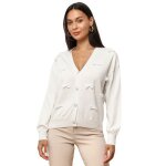 Cardigan avec petits n?uds satin�s devant. dot� de boutons bijoux devant et de manches ballons. pour ...