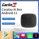 Carlinkit adaptateur carplay ai box android 11 4 go ram 64 go rom qcm2290 4g lte gps wifi cran partag ...