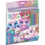 Carnet cr�atif - nebulous stars - folie animoulous - 30 pages � colorier - 32 pochoirs - 10 crayons scintillan ...