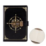 A carnet de mots de passe a5 cuir pu pochettes int�rieures signet avec sangle papier �pais porte - stylo ...