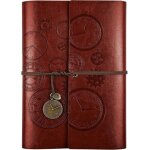Carnet de notes en cuir rechargeable carnet de voyage agenda vintage  spirales avec papier lign journal ...